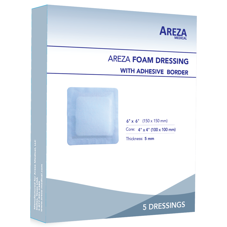Foam Dressing with Adhesive Border (6" X 6")